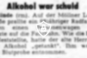 Alkohol war schuld
