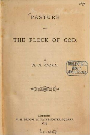 Pasture for the flock of God