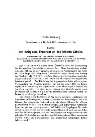 Verhandlung über den ersten zur mündlichen Beratung gestellten Gegenstand : [Protokolle der Verhandlungen] ; [Dritte Sitzung]