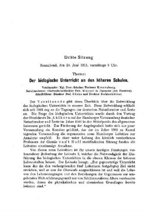 Verhandlung über den ersten zur mündlichen Beratung gestellten Gegenstand : [Protokolle der Verhandlungen] ; [Dritte Sitzung]