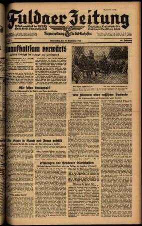 Ausgabe vom Donnerstag, den 18. September 1941.