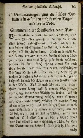 Ermunterungen zur Dankbarkeit gegen Gott.
