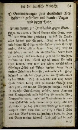 Ermunterungen zur Dankbarkeit gegen Gott.