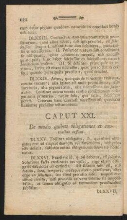 Caput XXI. De modis quibus obligationes et contractus cessant.
