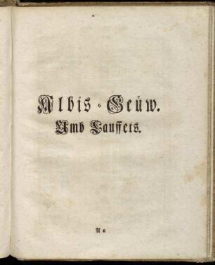 Albis-Geủw. Umb Lauffets.