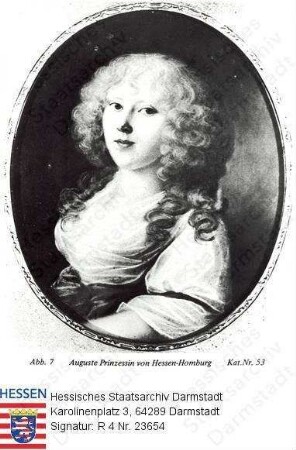 Auguste Großherzogin v. Mecklenburg-Schwerin geb. Prinzessin v. Hessen-Homburg (1776-1871) / Porträt in Oval, Brustbild
