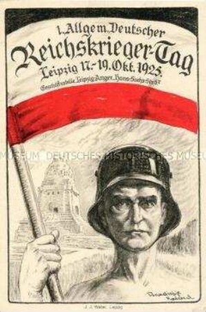 Postkarte zum ersten Allgemeinen Deutschen Reichskriegertag