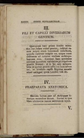 IV. Praeparata Anatomica