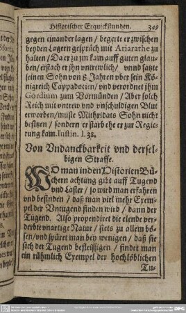 Von Undanckbarkeit und derselbigen Straffe