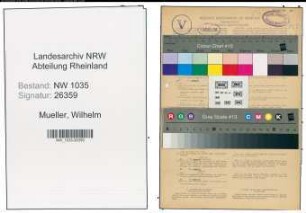 Entnazifizierung Wilhelm Mueller , geb. 01.06.1896 (Markenmeister)