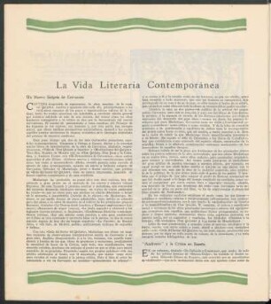 La Vida Literaria Contemporánea