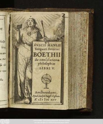 Anicii Manlii Torquati Severini Boethii de Consolatione philosophiæ Libri V.