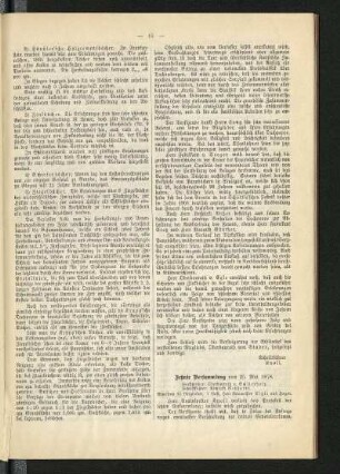 Zehnte Versammlung vom 25. Mai 1878