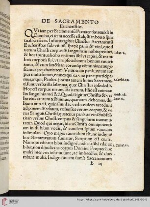 De sacramento eucharistiae