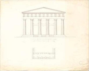 Speeth, Ferdinand; Dorischer Tempel - Grundriss, Ansicht