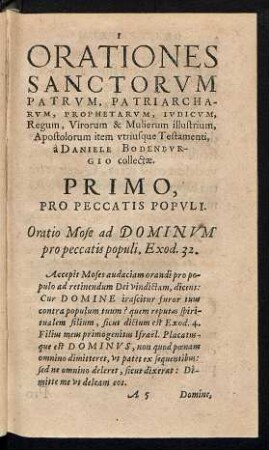 Primo, Pro Peccatis Populi.