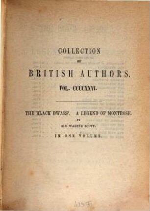 The black Dwarf : a legend of Montrose