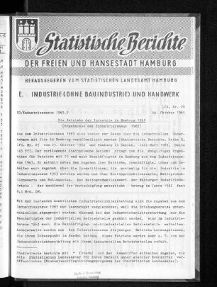 Die Betriebe der Industrie in Hamburg 1962 : Lfd. Nr. 28