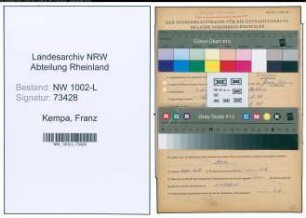 Entnazifizierung Franz Kempa , geb. 09.03.1907 (Aufseher)