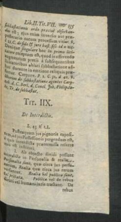 Tit. IIX. De Interdictis