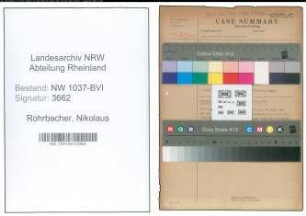 Entnazifizierung Nikolaus Rohrbacher , geb. 07.10.1887 (Techn.Zeichner)
