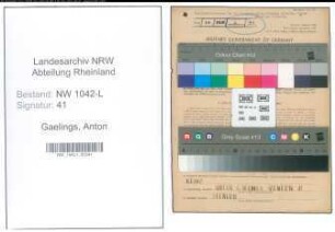 Entnazifizierung Anton Gaelings , geb. 08.07.1897 (Schiedsmann)