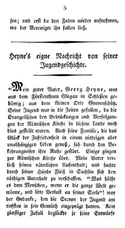 Heyne's Nachricht von seiner Jugendgeschichte