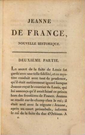 Jeanne de France : nouvelle historique, 2
