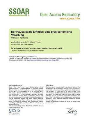 Der Hausarzt als Erfinder: eine praxisorientierte Verortung