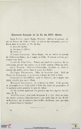 Graveurs français de la fin du XVIe. Siècle