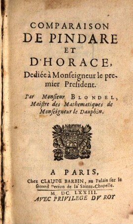 Comparaison de Pindare et d'Horace