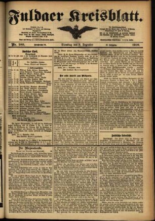 Ausgabe vom Dienstag, den 08. Dezember 1908.