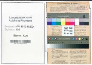 Entnazifizierung Kurt Stamm , geb. 30.08.1890 (Lehrer)