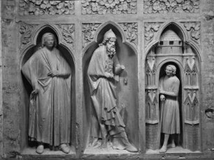 Mittleres Westportal — südliche Rahmung, 3. Zone: Anna und Joachim an der Goldenen Pforte