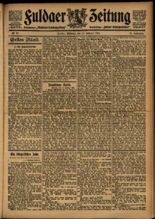 Erste Ausgabe vom Mittwoch, den 15. Februar 1905.