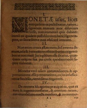 Theses de monetae natura et requisitis in genere, ejusque temeratorum poenis