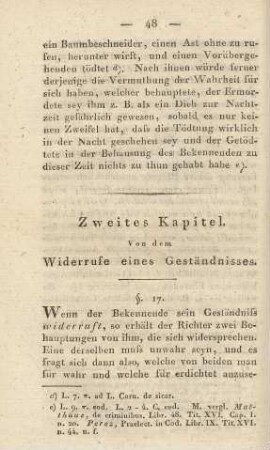 Zweites Kapitel. Von dem Widerrufe eines Geständnisses