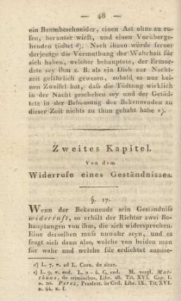 Zweites Kapitel. Von dem Widerrufe eines Geständnisses