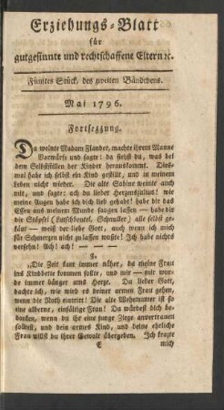 Fünftes Stück, des zweiten Bändchens