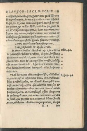 Contra autoritatem sacrae scripturae, Evangelistarum et apostolorum.
