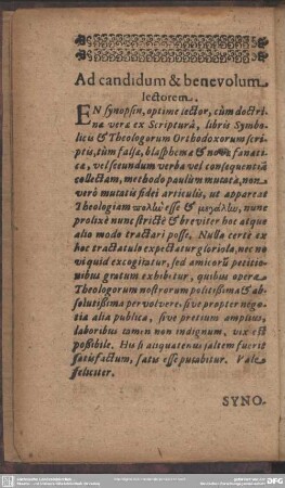 Ad candidum & benevolum lectorem