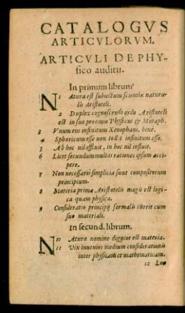 Articuli De Physico auditu.
