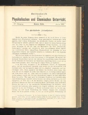 Über physikalische "Leitaufgaben".
