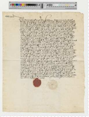 Testament des Bürgers Hinrick Schiltknecht; besiegelt (trotz Pest) durch die Ratsmannen Meyne Tobingk und Joh. Schellepeper.