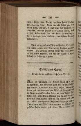 Sechszehntes Capitel. Von dem militairischen Blick