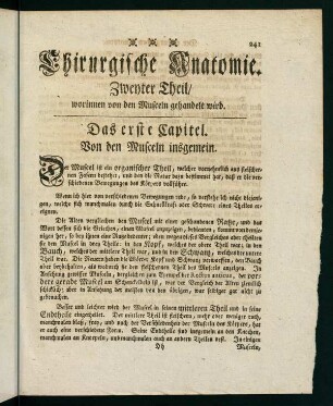 241-324b, Chirurgische Anatomie. Zweyter Theil worinnen von den Musceln gehandelt wird