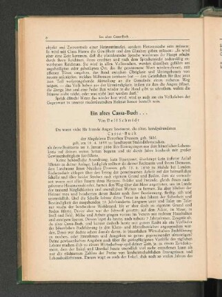 Ein altes Cassa-Buch...