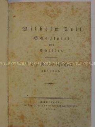 Erstausgabe des Wilhelm Tell