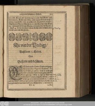 Die vierdte Predigt/ Auß dem 7. Gebot. Von Bessern und behüten.