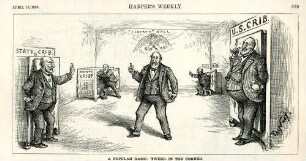 A popular game: Tweed in the corner : in einem Raum stehen in allen vier Ecken Geldschränke. Tweed läuft von einem zum anderen und raubt sie aus